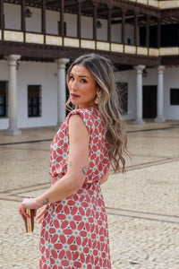 Vestido estampado coral| Bonaire - Moitte invitada