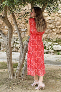 Vestido estampado coral| Bonaire - Moitte invitada