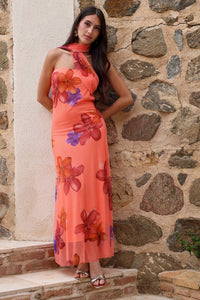 Vestido estampado coral| Yovel - Moitte invitada