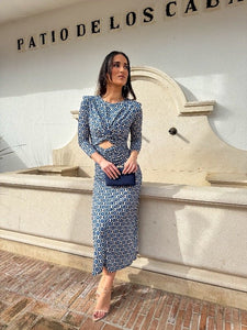 Vestido estampado marino | Yara - Moitte invitada