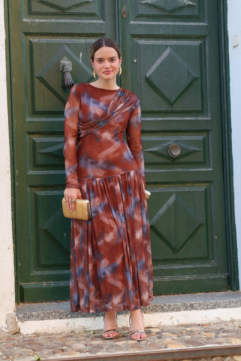 Vestido Estampado marrón | Paulo - MOITTE