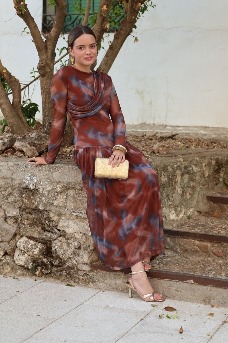 Vestido Estampado marrón | Paulo - MOITTE