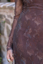 Vestido estampado marrón | Zafira - MOITTE