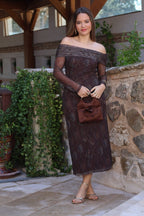 Vestido estampado marrón | Zafira - MOITTE
