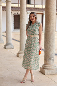 Vestido estampado menta| Bonaire - Moitte invitada