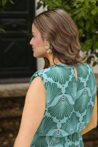 Vestido estampado menta| Bonaire - Moitte invitada