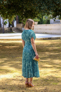 Vestido estampado menta| Silene - Moitte invitada