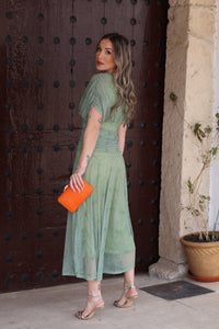 Vestido estampado menta| Silene. - Moitte invitada