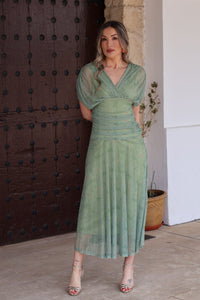 Vestido estampado menta| Silene. - Moitte invitada