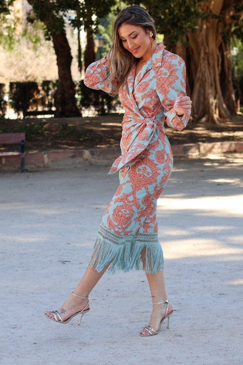 Vestido estampado midi| Aroma - MOITTE
