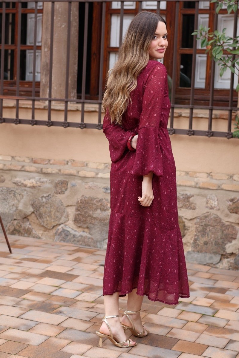 Vestido estampado midi| Cecilia - MOITTE