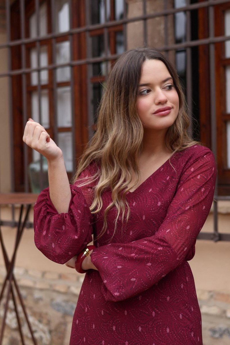 Vestido estampado midi| Cecilia - MOITTE