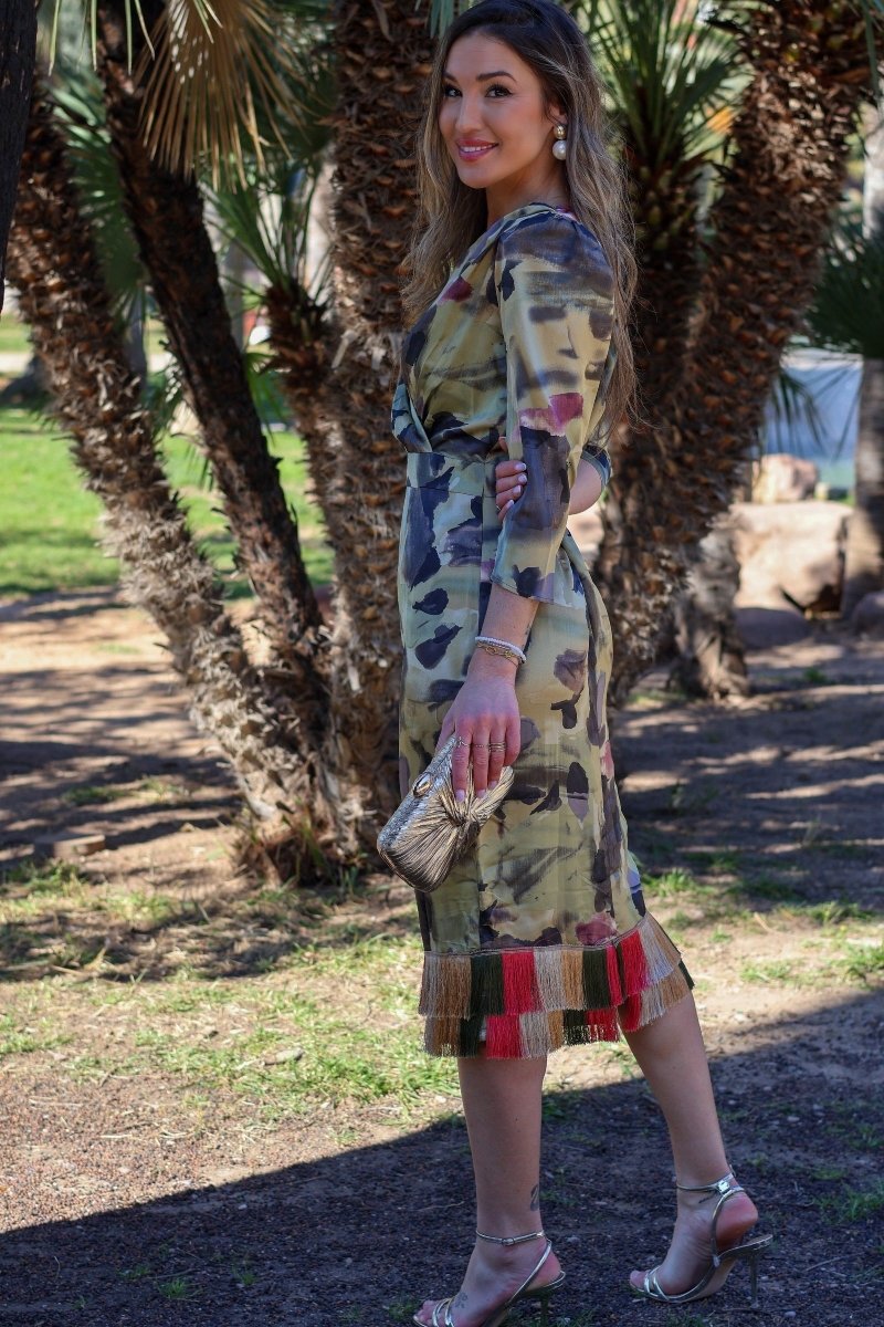 Vestido estampado midi| Duela - MOITTE