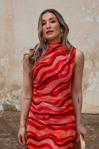 Vestido Estampado midi| Lilliam - Moitte invitada