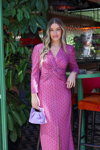 Vestido estampado midi| Naia - Moitte invitada