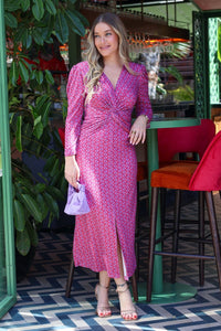 Vestido estampado midi| Naia - Moitte invitada
