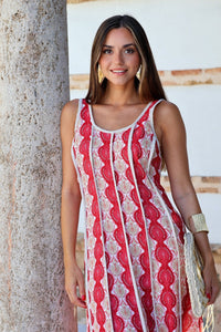 Vestido estampado midi| Yara - Moitte invitada
