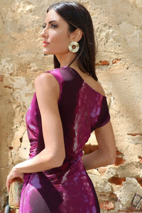 Vestido estampado morado| Ainara - Moitte invitada