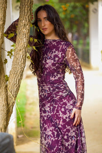 Vestido Estampado morado| Alejandria - Moitte invitada