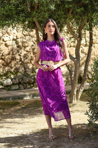 Vestido estampado morado| Bonaire - Moitte invitada