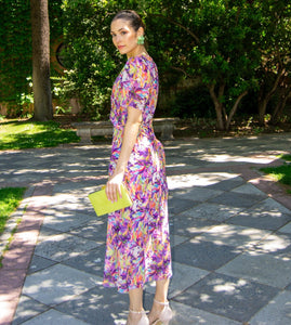 Vestido estampado morado| Teresa - Moitte invitada