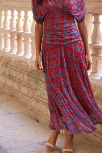 Vestido estampado rojo| Silene - Moitte invitada