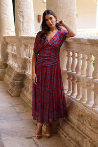 Vestido estampado rojo| Silene - Moitte invitada