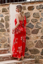 Vestido estampado rojo| Yovel - MOITTE