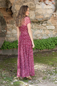 Vestido estampado rosa| Fabiola - Moitte invitada