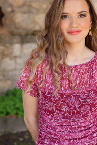 Vestido estampado rosa| Fabiola - Moitte invitada