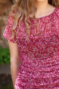 Vestido estampado rosa| Fabiola - Moitte invitada