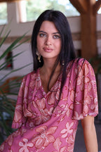 Vestido estampado rosa| Jardín - MOITTE