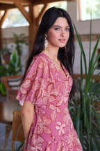 Vestido estampado rosa| Jardín - MOITTE