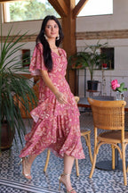 Vestido estampado rosa| Jardín - MOITTE