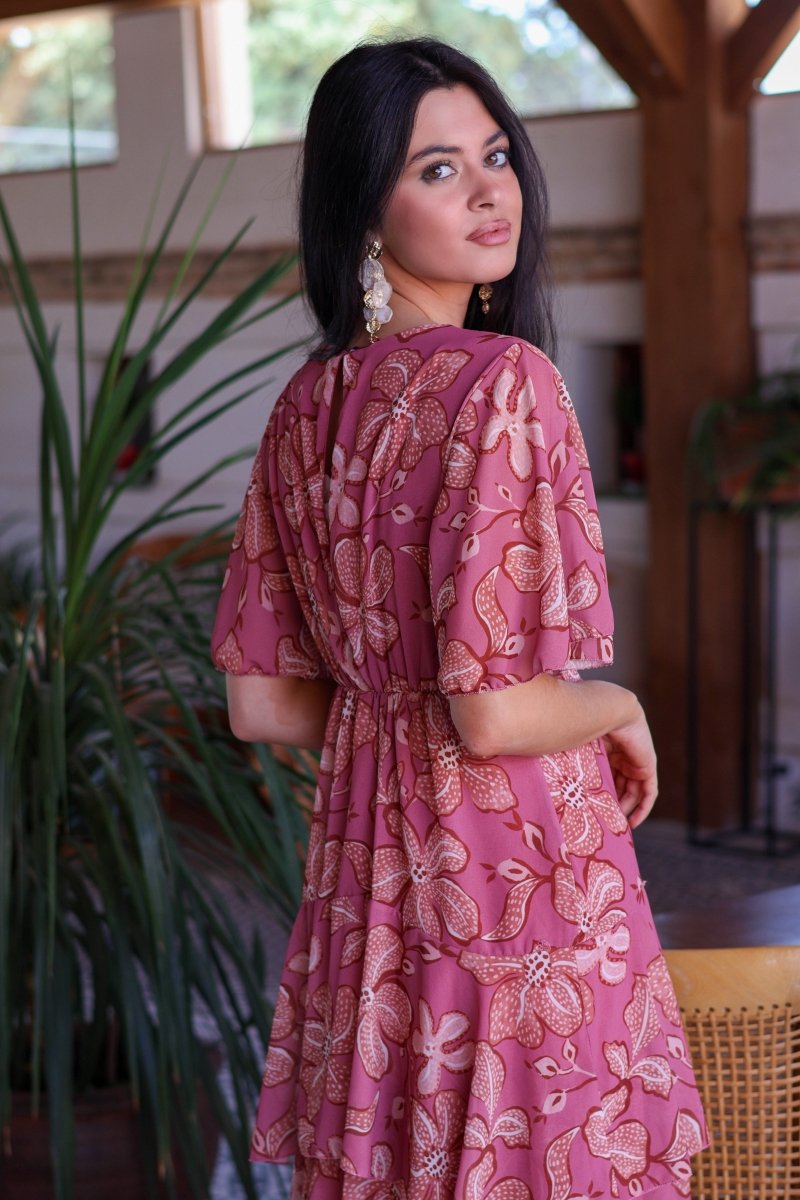Vestido estampado rosa| Jardín - MOITTE