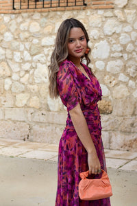 Vestido estampado rosa| Silene - Moitte invitada