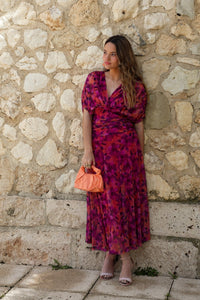 Vestido estampado rosa| Silene - Moitte invitada