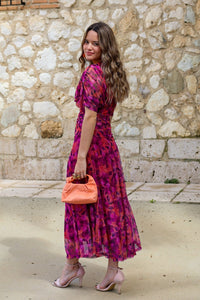 Vestido estampado rosa| Silene - Moitte invitada