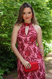 Vestido estampado rosa| Vita - Moitte invitada