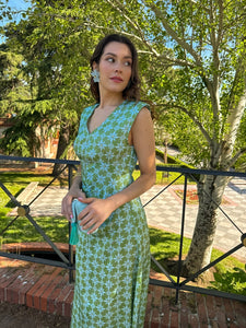 Vestido estampado turquesa| Delia - Moitte invitada