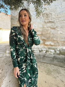 Vestido Estampado Verde| Alana - Moitte invitada