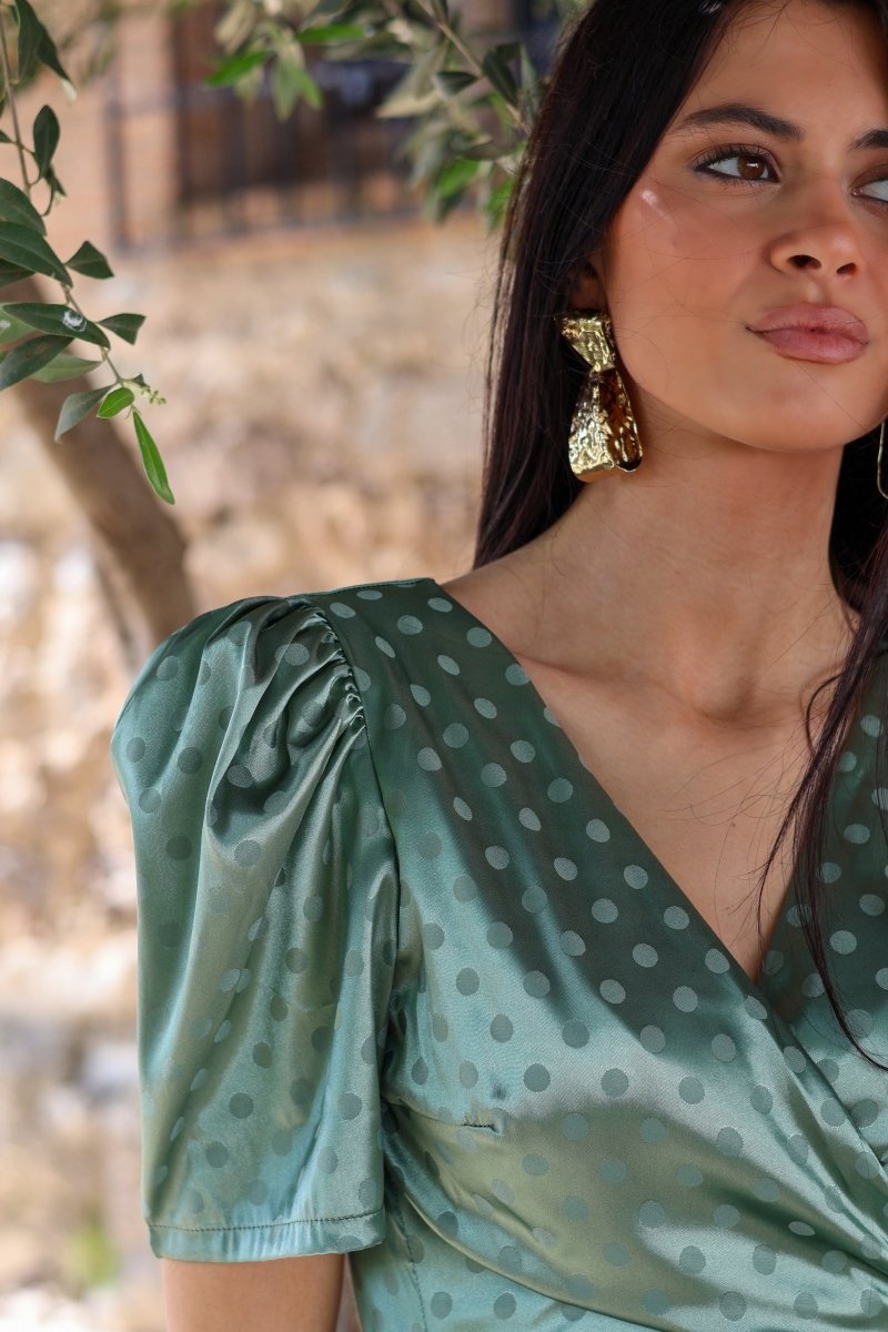 Vestido estampado verde| Cream - MOITTE