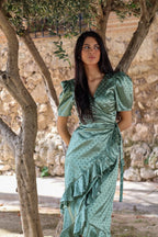 Vestido estampado verde| Cream - MOITTE