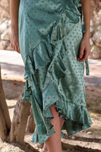 Vestido estampado verde| Cream - MOITTE