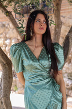 Vestido estampado verde| Cream - MOITTE