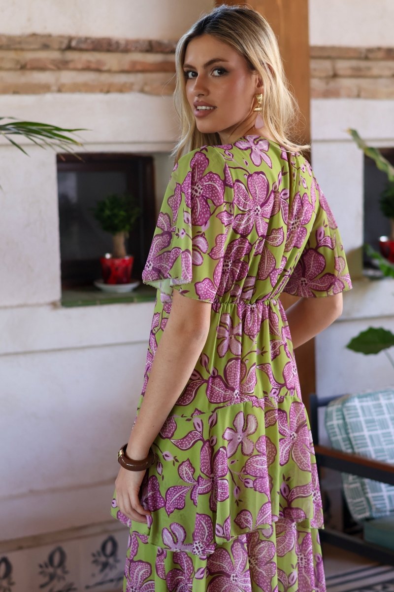 Vestido estampado verde| Jardín - MOITTE