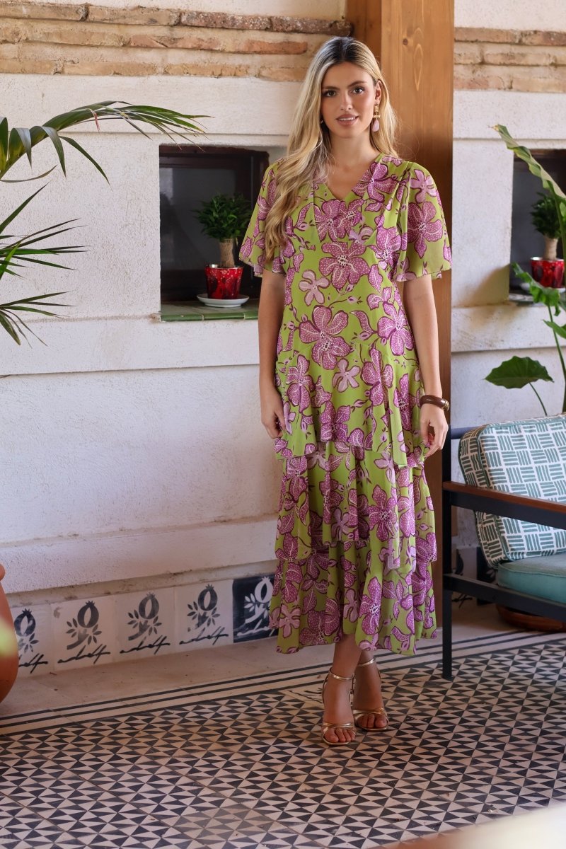 Vestido estampado verde| Jardín - MOITTE