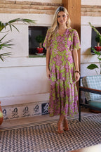 Vestido estampado verde| Jardín - MOITTE