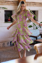 Vestido estampado verde| Jardín - MOITTE