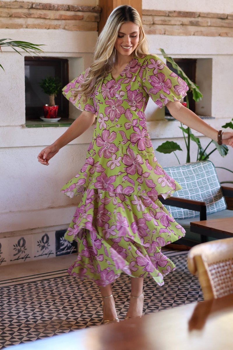 Vestido estampado verde| Jardín - MOITTE